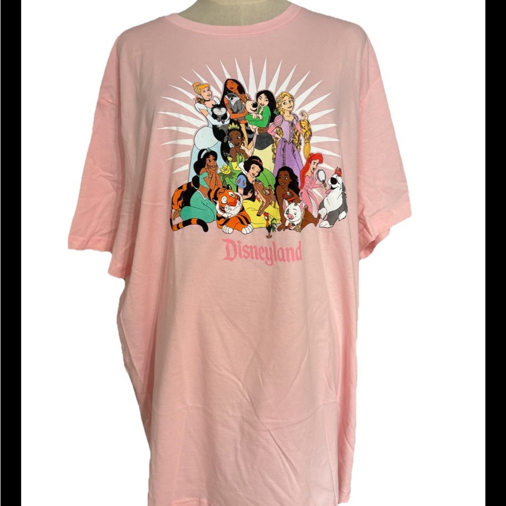 Disney Women’s Disneyland Princesses & Disney Animals Pink T-Shirt XL New with